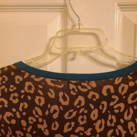 Merona Cheetah Print 3/4 Sleeve Cardigan  L - Picture 4 of 5